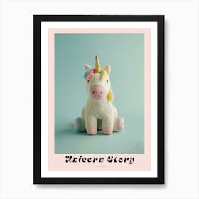 Pastel Knitted Unicorn 1 Poster Art Print