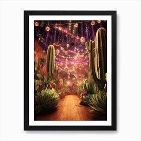 Cacti Room With Disco Balls 1 Art Print