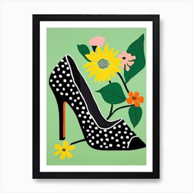 Shoe Serenity: Tranquil Flower Expressions Art Print