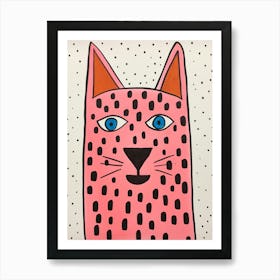 Pink Polka Dot Coyote 2 Art Print