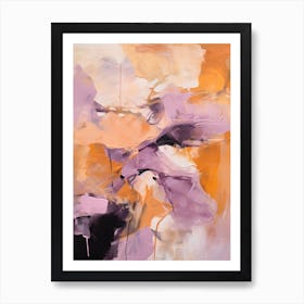 Lilac And Orange Autumn Abstract Painting 6 Art Print