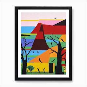 Etosha National Park Namibia Abstract Colourful Art Print