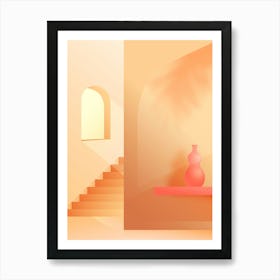 Stairway — boho travel poster Art Print