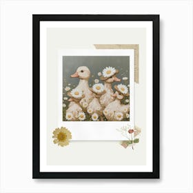 Scrapbook Ducklings Fairycore Painting 10 Art Print