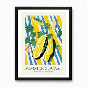 Marche Aux Legumes Summer Squash Summer Illustration 3 Art Print