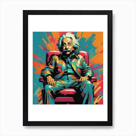 Albert Einstein on Couch Art Print