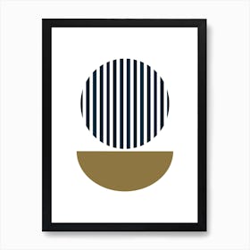 Gold And Black Stripes Art Print