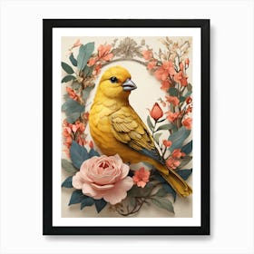 Bird On A Wreath Art Print