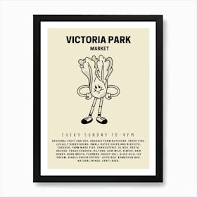 Victoria Park Farmers Market Retro Food Kitchen Art Print