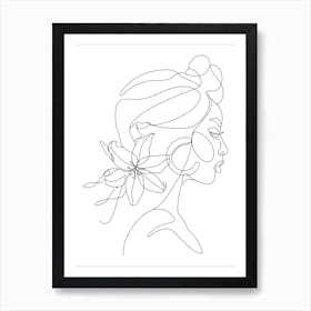 Portrait Of A Woman Minimal Line 1 Art Print