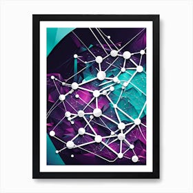 Abstract Abstract, modern home decor, vibrant colorful art, minimalist art, Science art , Molecular art, Class room Art Print