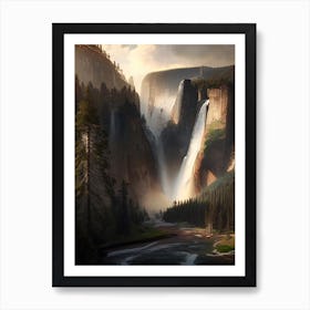 Yosemite Upper Falls, United States Realistic Photograph (2) Art Print