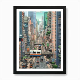 Hong Kong Pixel Art 1 Art Print