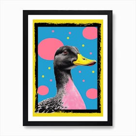 Blue Circle Portrait Of The Ducks Art Print