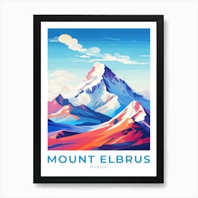 Russia Mount Elbrus Travel Art Print