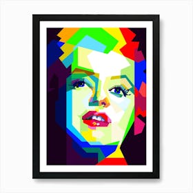 Marilyn Monroe Colorful Illustration Pop Art WPAP Art Print