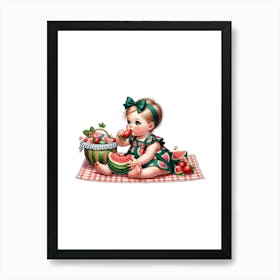 Watermelon Girl 1 Art Print