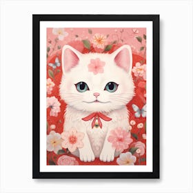 Kawaii Cat Drawings 1 Art Print