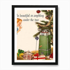 Beautiful Under The Christmas Tree, Funny Christmas Commercial Art Print