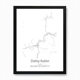 Dolny Kubin,Slovakia Minimalist Map Art Print