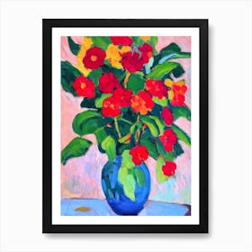 Jack In The Pulpit Floral Abstract Block Colour 1 Flower Art Print