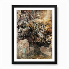 African Ethnic Tribal Illustration Art 11 Art Print