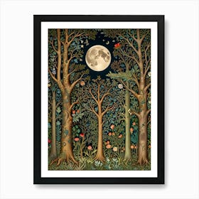 William Morris Moonlight In The Forest 33 Art Print