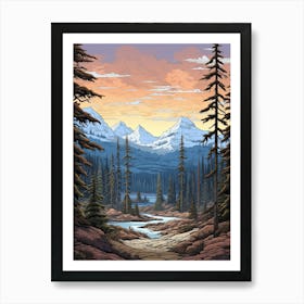 Tundra Landscape Pixel Art 3 Art Print
