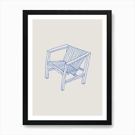 Chair Poster Blue Art Print