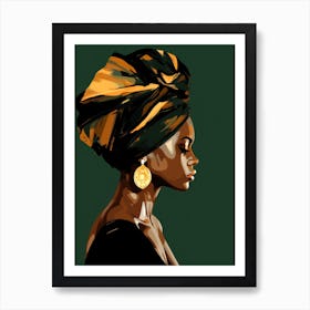 African Woman In Turban 2 Art Print