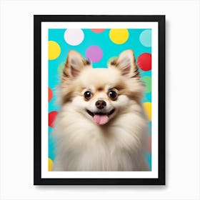 Photographic Pop Art Pomeranian Polka Dots Art Print