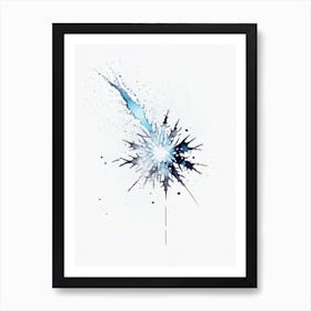 Bullet, Snowflakes, Minimalist Watercolour 3 Art Print