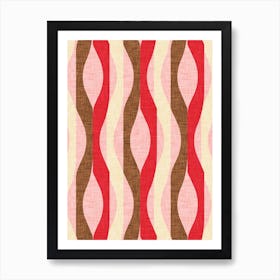 Mod Lines Red Art Print