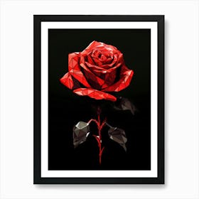 Polygonal Rose 3 Art Print