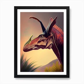 Parasaurolophus Illustration Dinosaur Art Print
