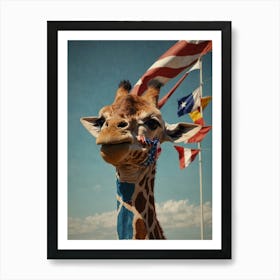 American Giraffe Art Print