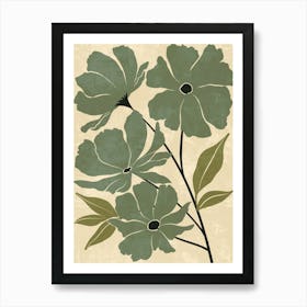 Green Flowers Art Print