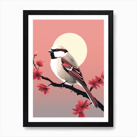 Minimalist House Sparrow 2 Illustration Art Print