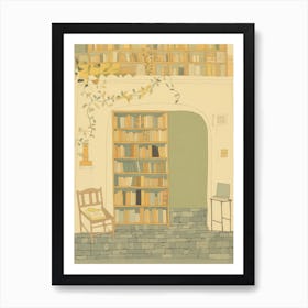 Amalfi The Book Nook Pastel Colours 1 Art Print