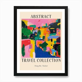 Abstract Travel Collection Poster Chiang Mai Thailand 3 Art Print