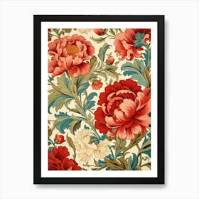 Floral Wallpaper 371 Art Print