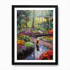 A Painting Of A Dog In Gothenburg Botanical Garden, Sweden  In The Style Of Impressionism 04 Art Print