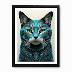 Blue Cat Art Print