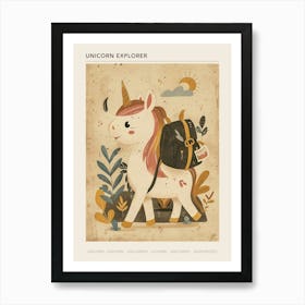 Explorer Unicorn Muted Pastels 2 Poster Art Print