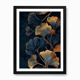 Ginkgo Leaves Wallpaper 1 Art Print