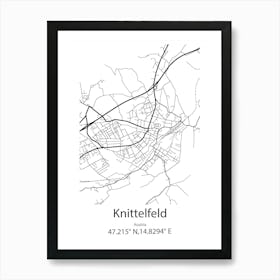 Knittelfeld,Austria Minimalist Map Poster