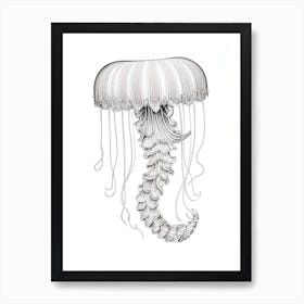 Mauve Stinger Jellyfish Drawing 3 Art Print