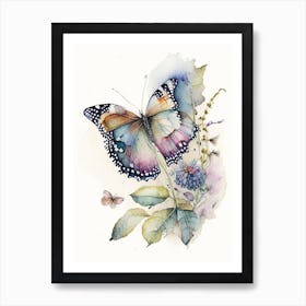 Butterfly In Migration Watercolour Ink 1 Art Print