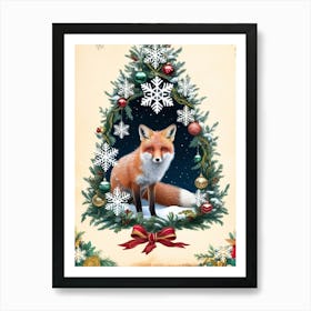 William Morris Christmas Fox 10 Art Print