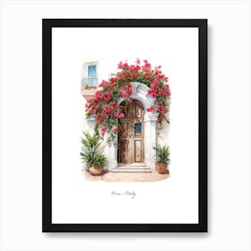 Bari, Italy   Mediterranean Doors Watercolour Painting 2 Poster Art Print